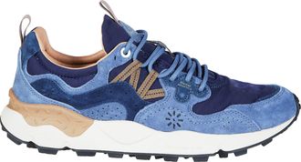 Flower Mountain Blue Yamano 3 Suede-Blend Layered Textured Sole Sneakers