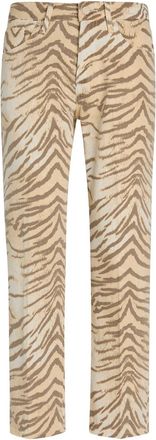 Good American Vintage Straight Ankle Tiger-print Jeans - Multicoloured - 32 (W32 / UK14-16 / L)