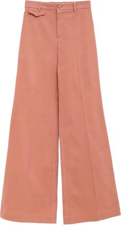 Chloé Pantaloni dritti in cotone - Rosa