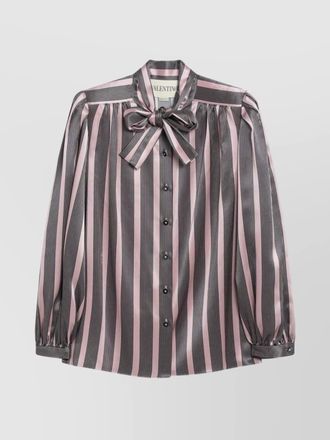 Valentino striped shirt with bow and collar