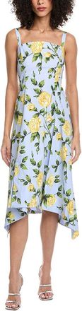 Oscar De La Renta English Roses Poplin Midi Dress