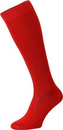 Oliver Brown Long Pantherella Cotton Socks - Red