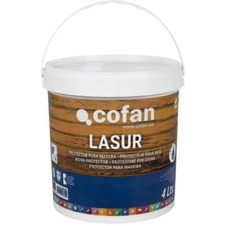 cofan Lasur Protector Al Agua Para Madera Mate Teca 4 L, Recubrimiento De Acci&oacute;n Impregnante Que Deja Un Acabado a Poro Abierto Y Que No Crea Capa, Permitie