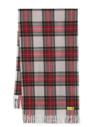 Acne Studios plaid fringed scarf - Black