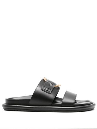 Moncler Bell leather slides - Black