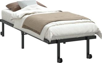 vidaXL Bed Frame without Mattress Foldable Black 75x190 cm Steel Vidaxl