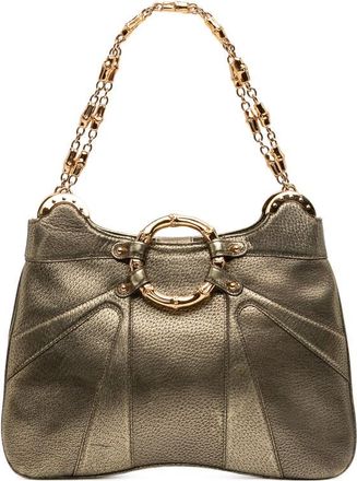 Gucci Pre-owned Gucci Metallic Calfskin Bamboo Ring Chain Shoulder Bag Ladies SPVJ9DSOXML821VF