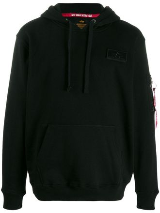Alpha Industries Hoodie met logostreep - Zwart