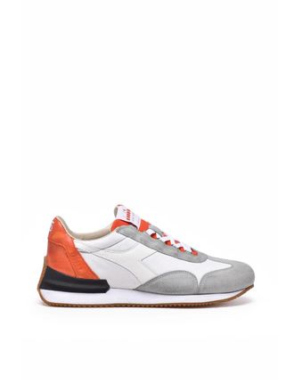 Diadora White Grey Leather Polyester Equipe Sneakers