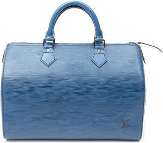 Louis Vuitton Pre-owned Womens Speedy Black Stitching 3 Handbag - Blue - One Size