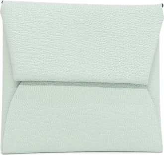 Herm&egrave;s Green Chevre Leather Coin Purse/Coin Case (Pre-Owned)