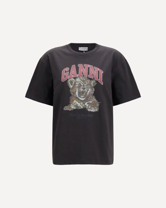 Ganni Tiger cotton T-shirt Female XS