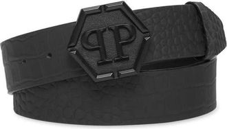 Philipp Plein Heren, Accessoires, Zwart, Maat: 110 CM Leer