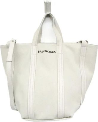 Balenciaga Pre-owned Canvas balenciaga-bags - Dames - Vintage Shopper - Wit - ONE Size - Leer - Vintage