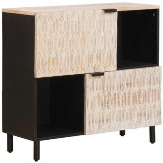 vidaXL vidaXL Credenza con porta Finitura Bianco Lavato 80 x 33 x 75 cm