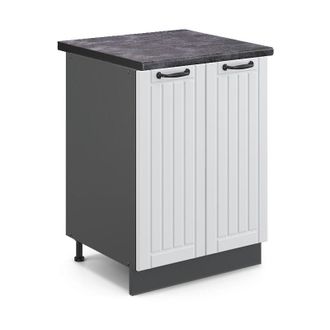 Vicco Mueble Bajo De Cocina Fame-line, Blanco Casa De Campo, 60 Cm, Et Antracita Vicco