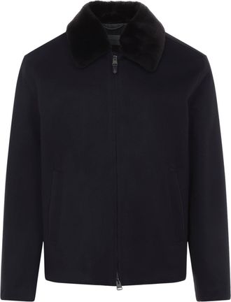 Canali Navy Blue Coach Cashmere Jacket-Uomo