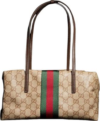 Gucci (WMNS) Gucci Melrose Medium Boston Bag Sand Dark Brown 875228-FAF79-8547