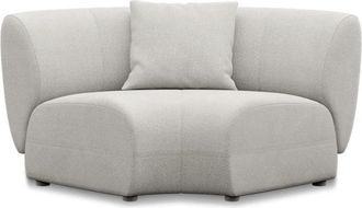 Castlery Auburn Curve Corner Sofa Customized, Medium Grey Performance Fleece, Spill Resistant, Modular by Castlery