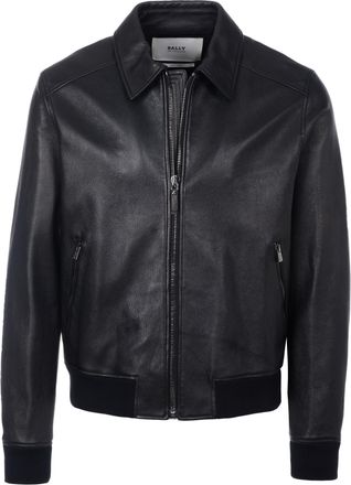 Bally leren jas zwart