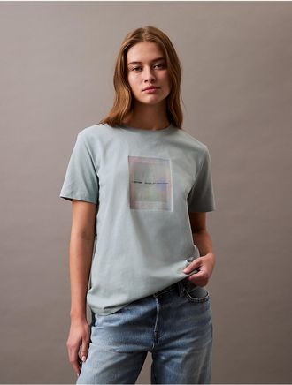 Calvin Klein Jeans Calvin Klein Womens Photo Logo Graphic Classic T-Shirt - Grey - XS