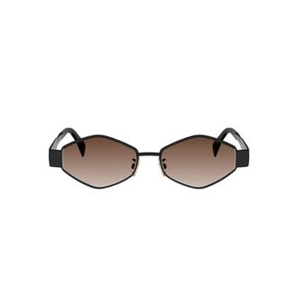 Celine Celine - Triomphe Metalen Zonnebril - Dames - Accessoires - Zwart - Maat: 54 MM