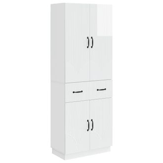 vidaXL Juego De Armarios 2 Uds. Blanco Brillante Madera De Ingenier&iacute;a Vidaxl