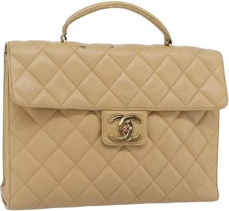 Chanel Pre-owned Handbag - Dames - Vintage Handtas - Beige - ONE Size - Leer - Vintage