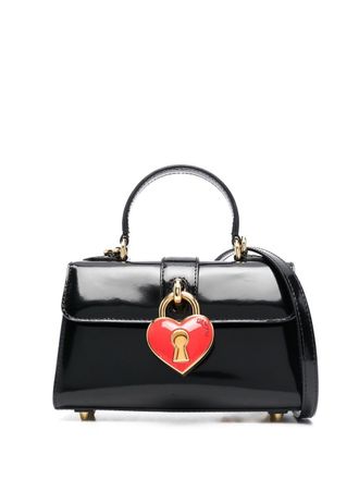 Moschino heart-lock crossbody bag - Black
