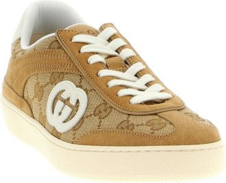 Gucci Womens Beige Calfskin Low Top Sneakers
