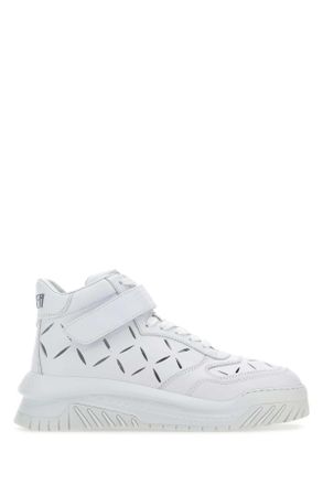 Versace White Leather Odissea Sneakers