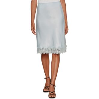 Sanctuary Effortless Lace Trim Slip Skirt in Blue Aura at Nordstrom, Size X-Large