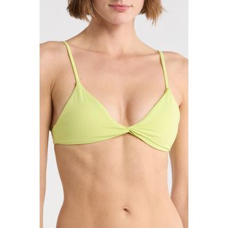 Volcom Simply Seamless Twist Front Bikini Top in Island Green at Nordstrom Rack, Size X-Large