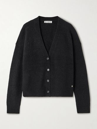 Éterne Cardigan In Misto Cashmere Spazzolato Con Decorazione Walt - Nero