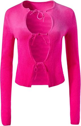 Alejandra Alonso Rojas Cardigan in cashmere con nodo - Rosa