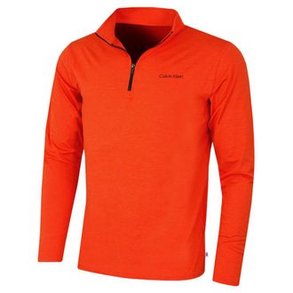 Calvin Klein Mens Newport Half Zip Sweater - Spicy Orange Marl - XXL