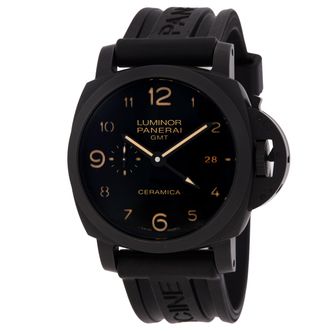 Officine Panerai Pre-owned Pre-owned Panerai Luminor 1950 3 Days GMT Automatic Black Dial Mens Watch PAM00441