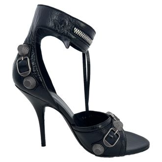Balenciaga Balenciaga Cagole 110 Sandalenhakken in Zwart Lamsleer