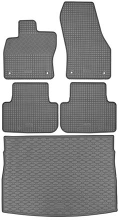 OEM Volkswagen Golf Sportsvan Van De 05.2014 A 12.2020 Set - Alfombrillas De Goma Para Coche + Alfombrilla Para Maletero