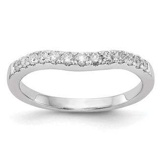 Diamond2Deal 14k White Gold Lab Grown Diamond Wedding Band Ring 0.33Ct Clarity- VS Color- G-H