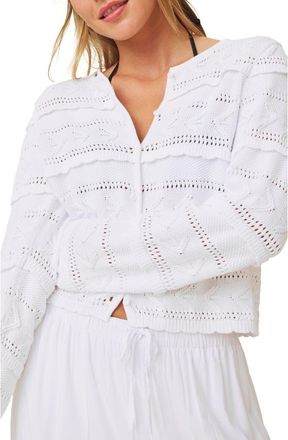 Splendid Giovanna Open Stitch Cardigan in White at Nordstrom, Size X-Small
