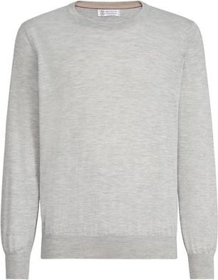 Brunello Cucinelli Cashmere and silk lightweight sweater in Pebble at Nordstrom, Size 60 It