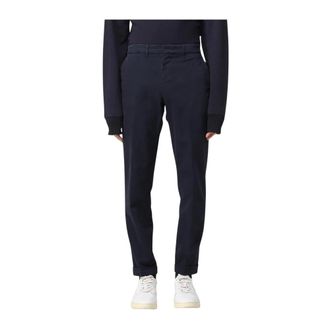 Fay Broeken, Heren, Blauw, W34, Katoen, Blauwe Relaxte Pasvorm Chinos Broek