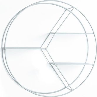 Oresteluchetta Estante de pared redondo de metal blanco cm. Ø.45 x p.12