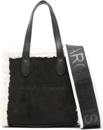 Marc Ellis shearling-trim shoulder bag - women - Fabric - One Size - Black