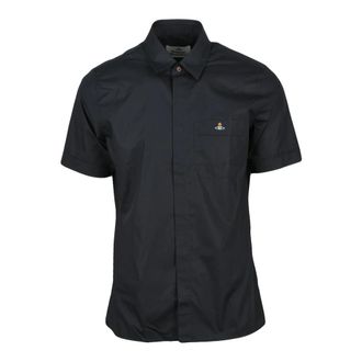 Vivienne Westwood Short Sleeve Shirt - Heren - Korte mouwen Overhemden - Zwart - 3XL - Katoen - Overhemden