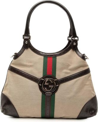 Gucci Pre-owned Gucci Canvas Web Reins Satchel 114875 002404