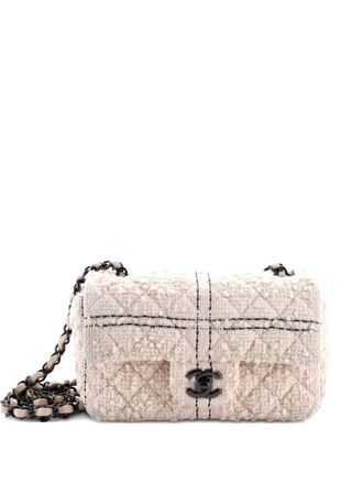Chanel Classic Single Flap Bag Quilted Tweed Mini crossbody bag - Zwart