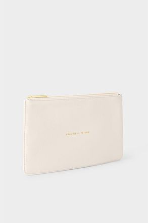 Katie Loxton Sentiment Pouch Beautiful Friend in White at Nordstrom