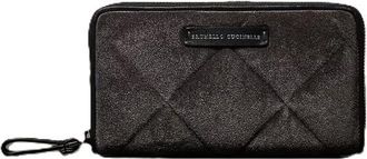 Brunello Cucinelli Womens Dark Grey Leather Wallet
